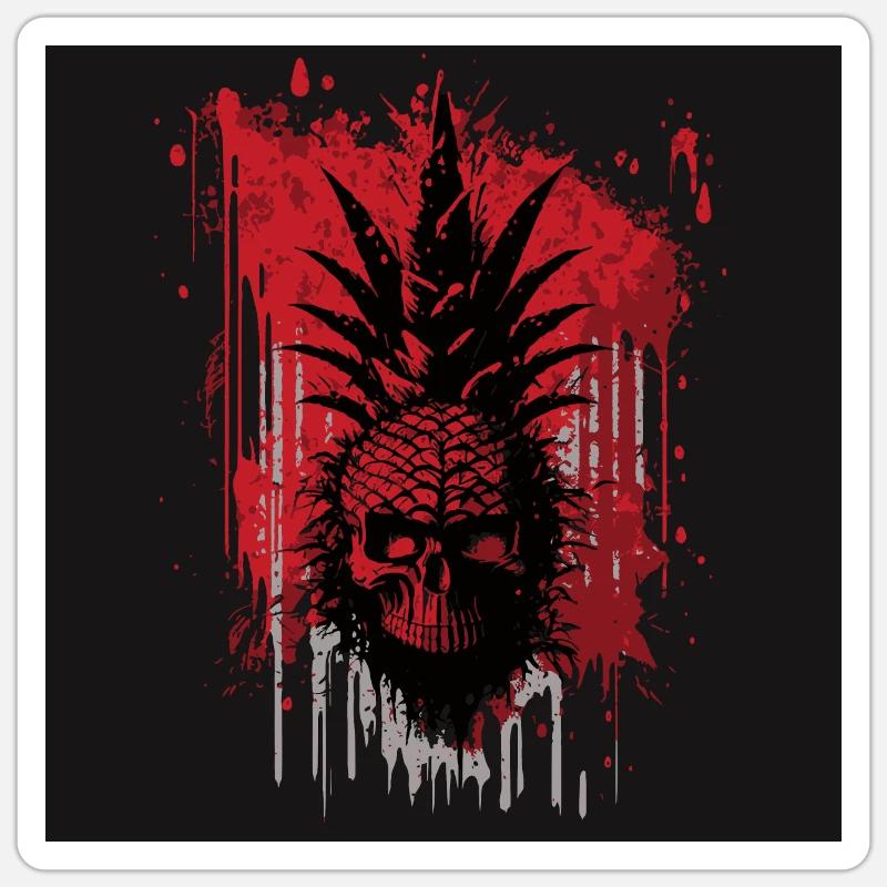 Creepy pineapple fruit - Sticker size S (10 x 10 cm) - white matte