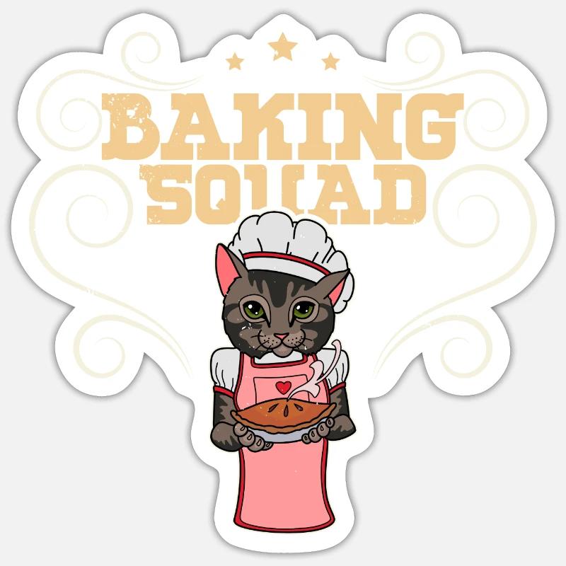 Cat Dessert Pastry Baking Gift Sticker size S (10 x 10 cm)