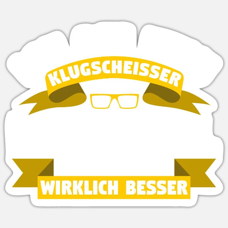 Klugscheisser Michael weiß es besser - Sticker Größe S (10 x 10 cm) - Mattweiß
