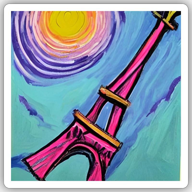 Paris Eiffelturm van gogh Sticker Größe S (10 x 10 cm)