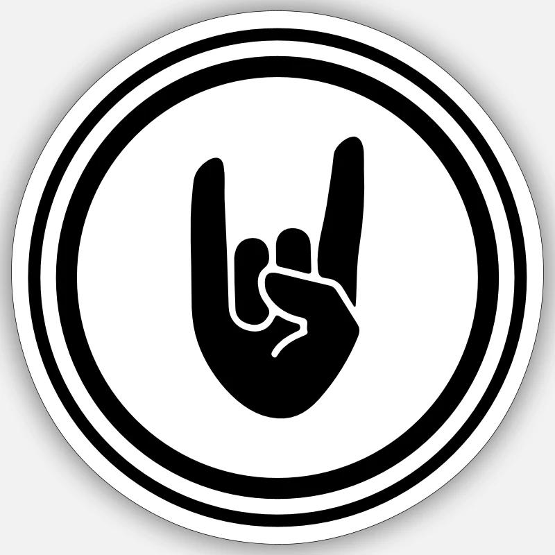 Party Hand Symbol - Sticker size S (10 x 10 cm) - white matte