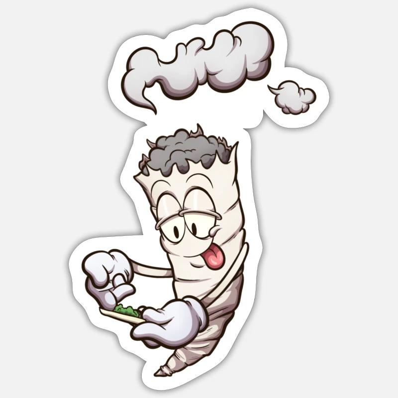 Funny Cartoon Joint Rolling A Joint Sticker size S (10 x 10 cm)