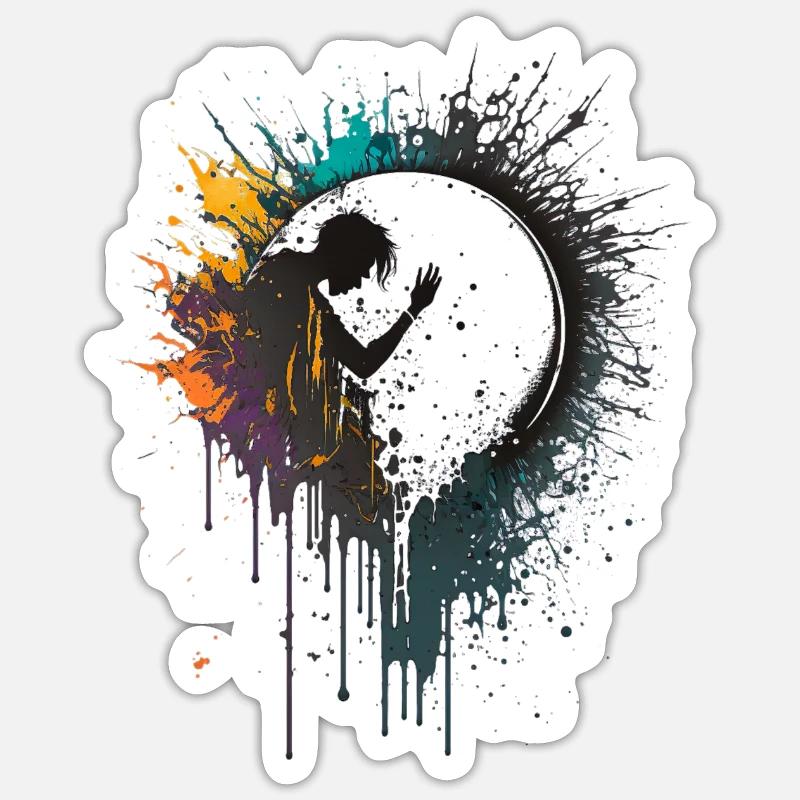 Splashdown on the moon Sticker size S (10 x 10 cm)