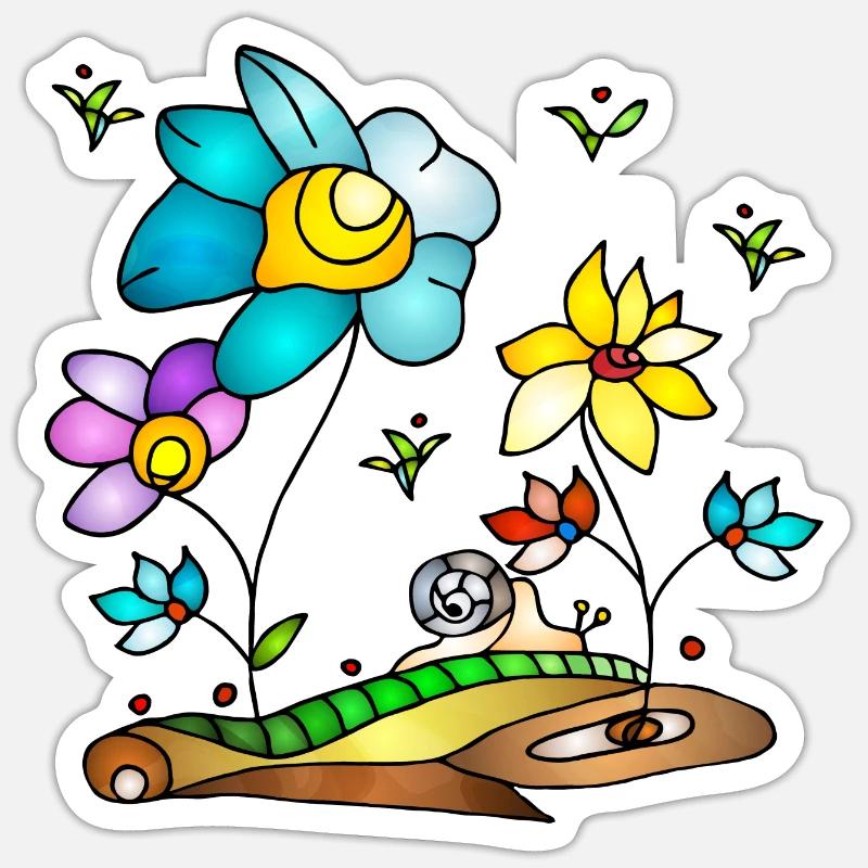 Fleur - Sticker taille S (10 x 10 cm) - blanc mat