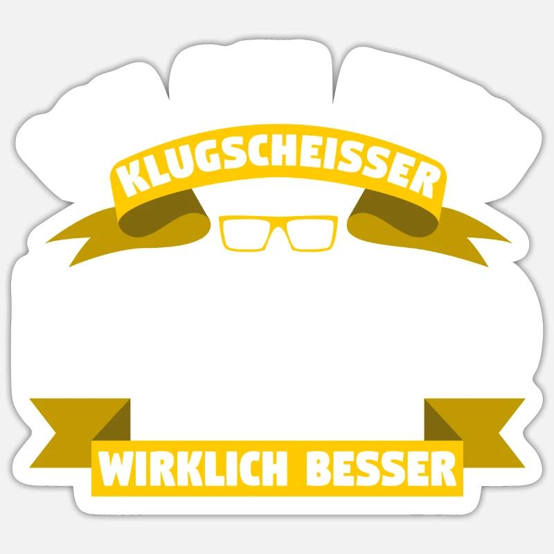 Klugscheisser Mirko weiß es besser - Sticker Größe S (10 x 10 cm) - Mattweiß