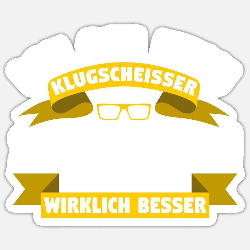 Klugscheisser Stephan weiß es besser - Sticker Größe S (10 x 10 cm) - Mattweiß