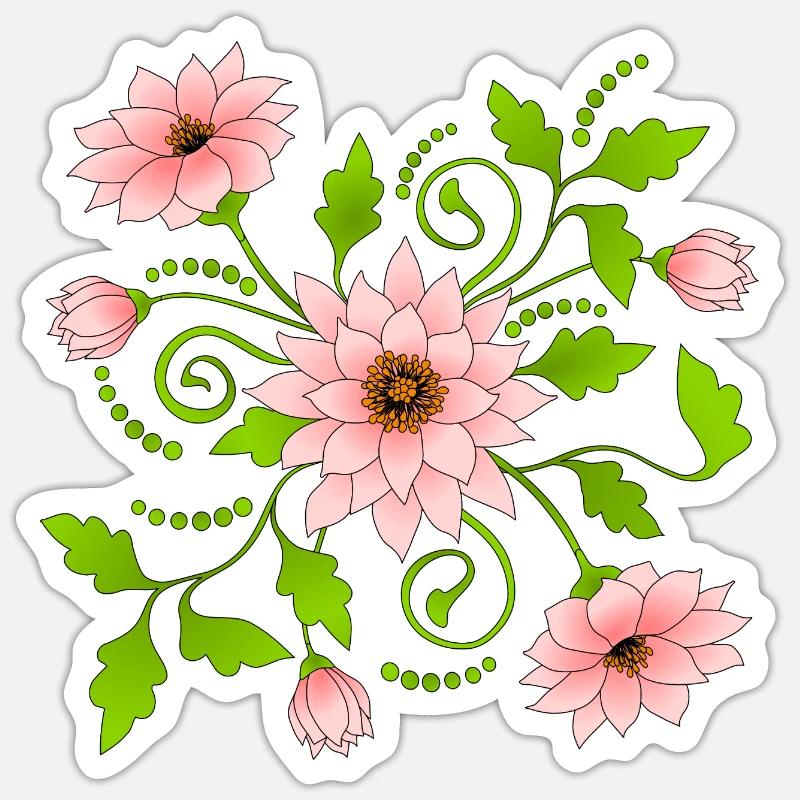Blumen - Sticker Größe S (10 x 10 cm) - Mattweiß
