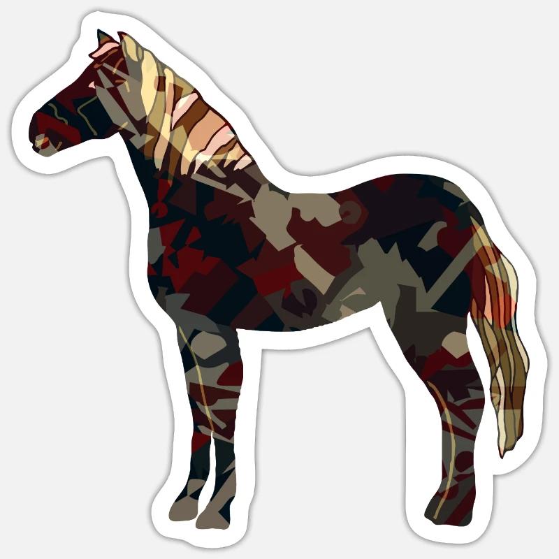 Cheval - Sticker taille S (10 x 10 cm) - blanc mat