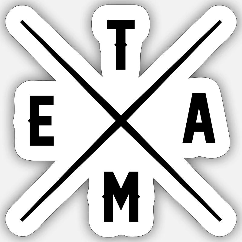 équipe - Sticker taille S (10 x 10 cm) - blanc mat