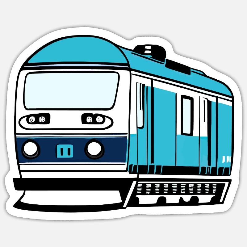 Locomotive, train, chemin de fer - Sticker taille S (10 x 10 cm) - blanc mat