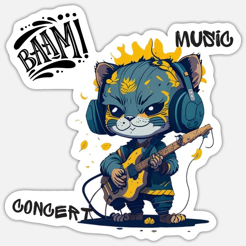 Power Cat - Sticker size S (10 x 10 cm) - white matte