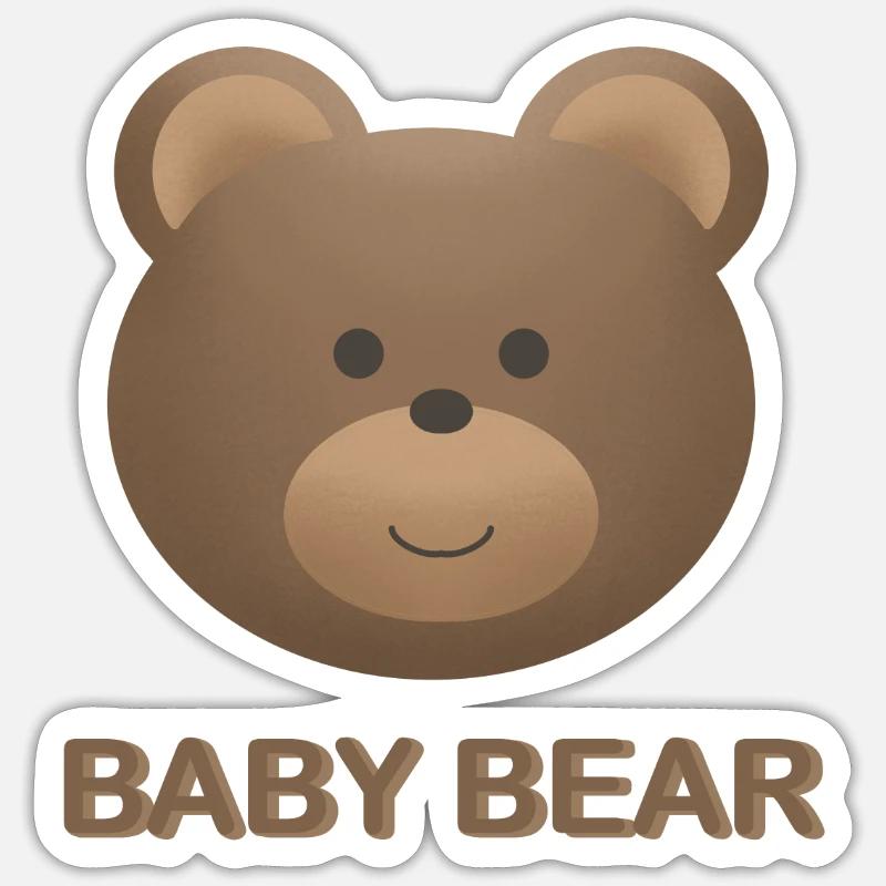Bébé Ours - Sticker taille S (10 x 10 cm) - blanc mat