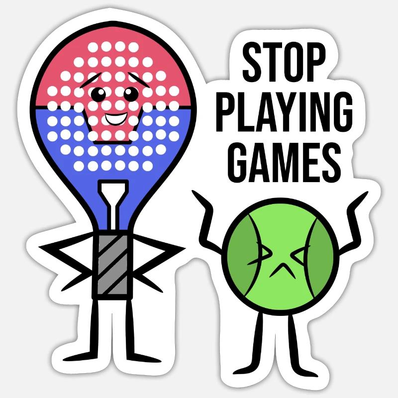 Padel Player Racket Statement Balls Padel Game Sticker size S (10 x 10 cm)