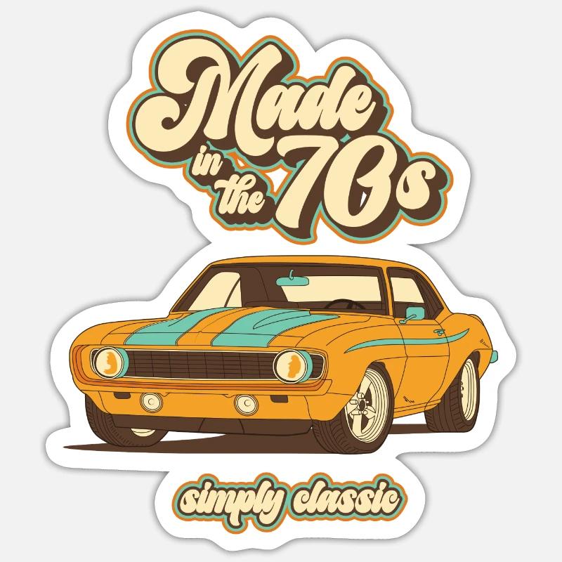70s Design - Sticker size S (10 x 10 cm) - white matte