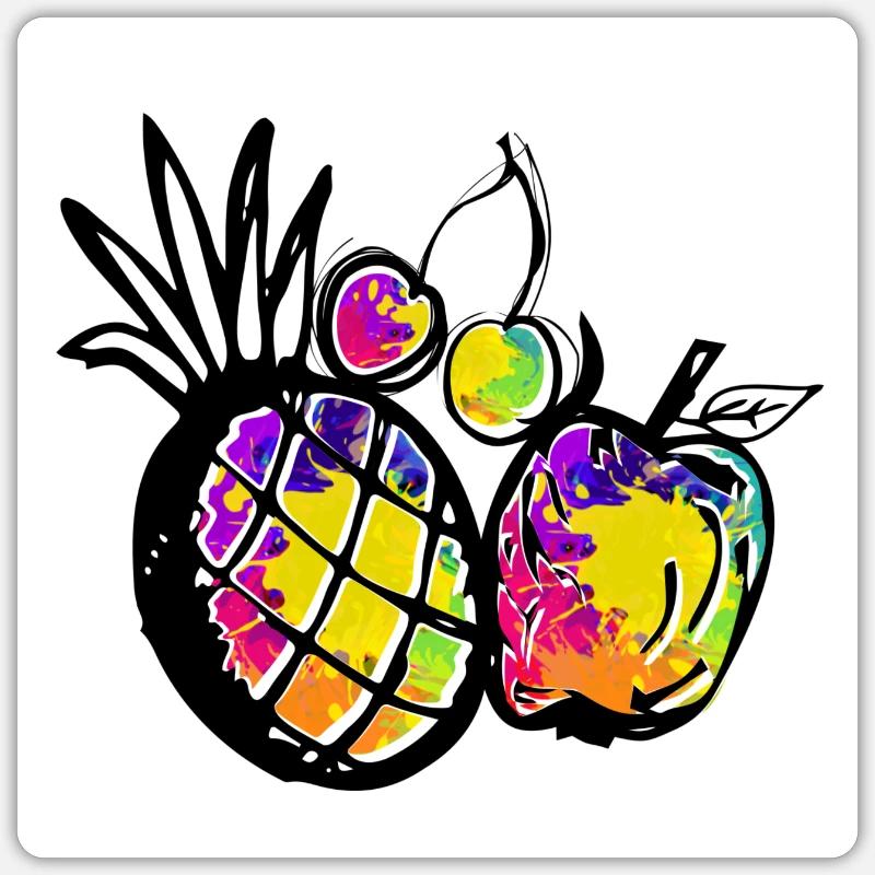 Fruit - Sticker Größe S (10 x 10 cm) - Mattweiß