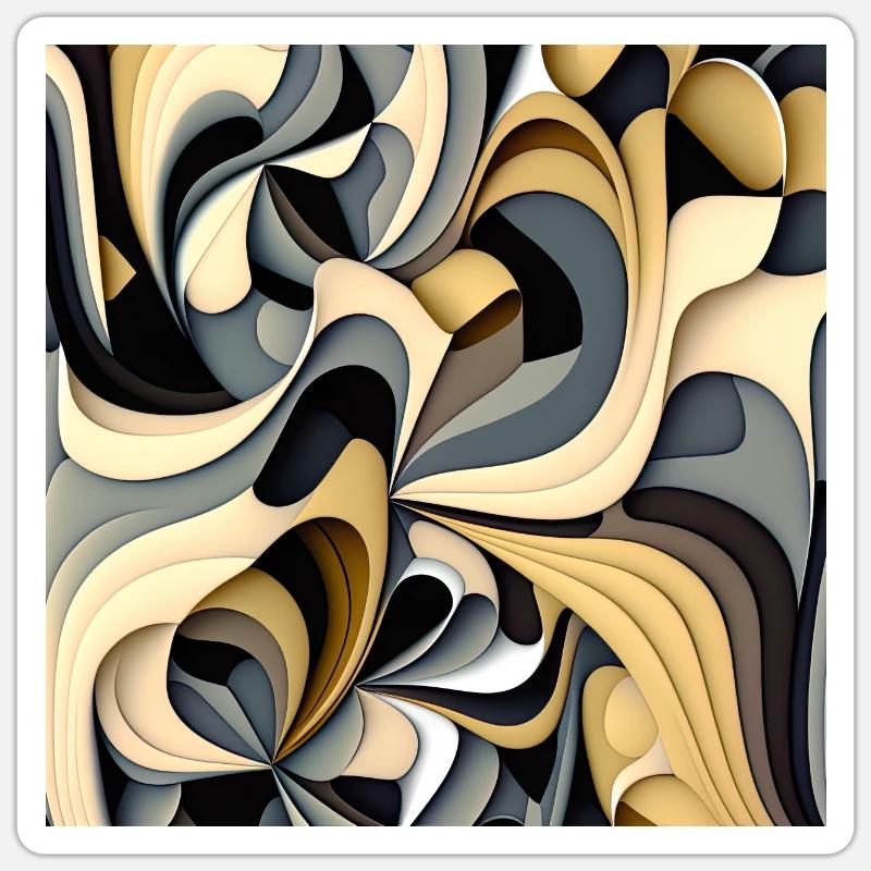 Modèle abstrait moderne - Sticker taille S (10 x 10 cm) - blanc mat