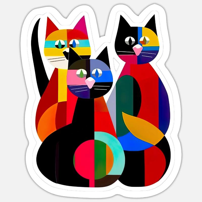 Three Cats - Sticker size S (10 x 10 cm) - white matte