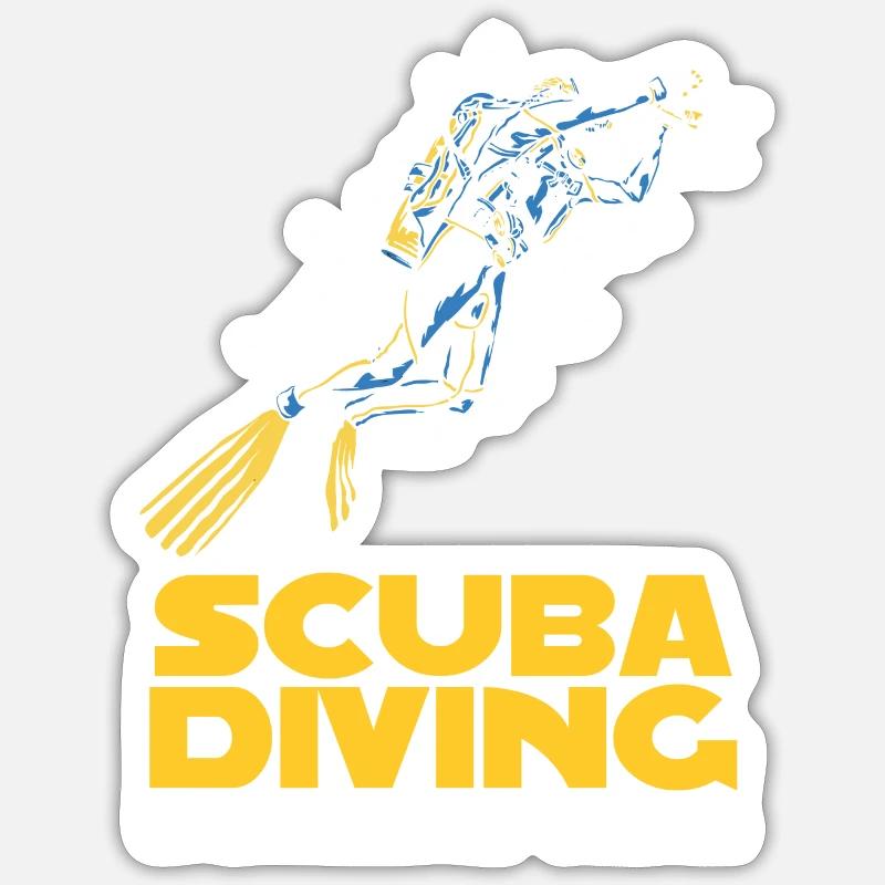 Scuba Diver Instructor Design - Sticker size S (10 x 10 cm) - white matte