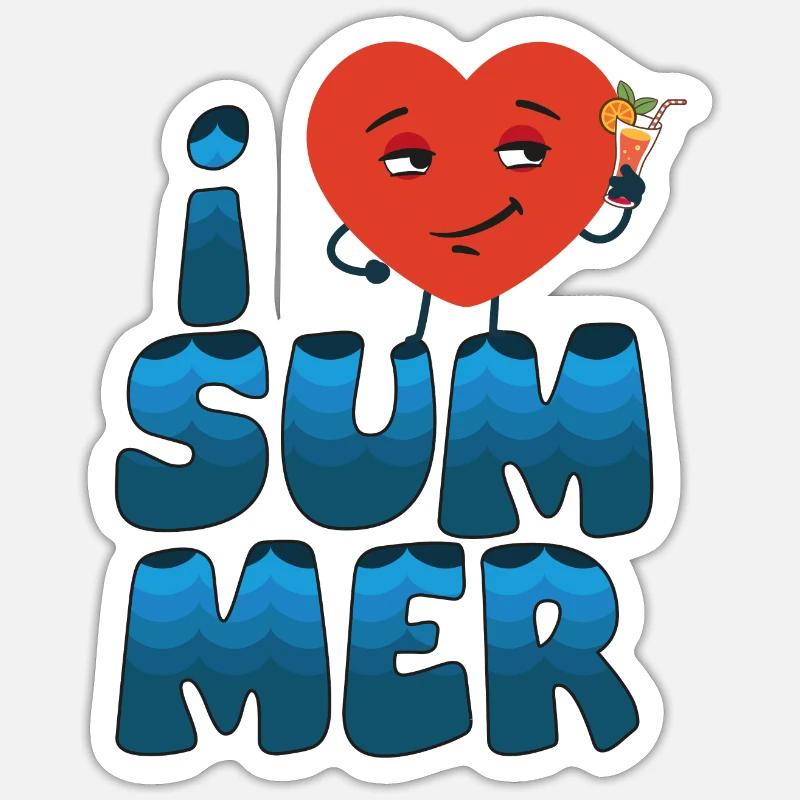 Sommerherz 12 Sticker Größe S (10 x 10 cm)