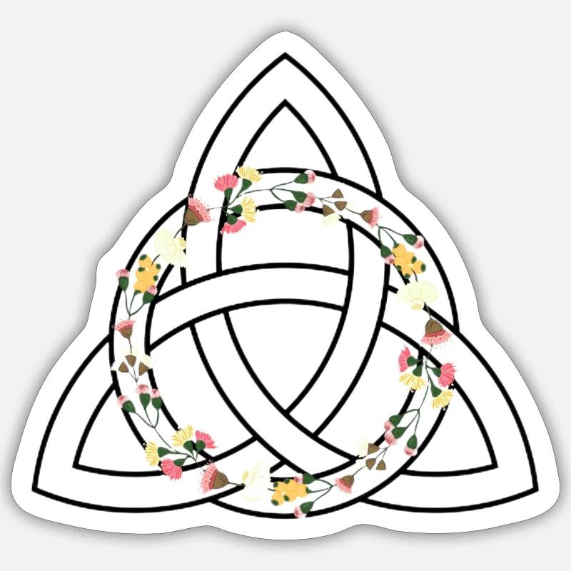 Keltisches Symbol - Triquetra / Triquette oder Triquel. - Sticker Größe S (10 x 10 cm) - Mattweiß