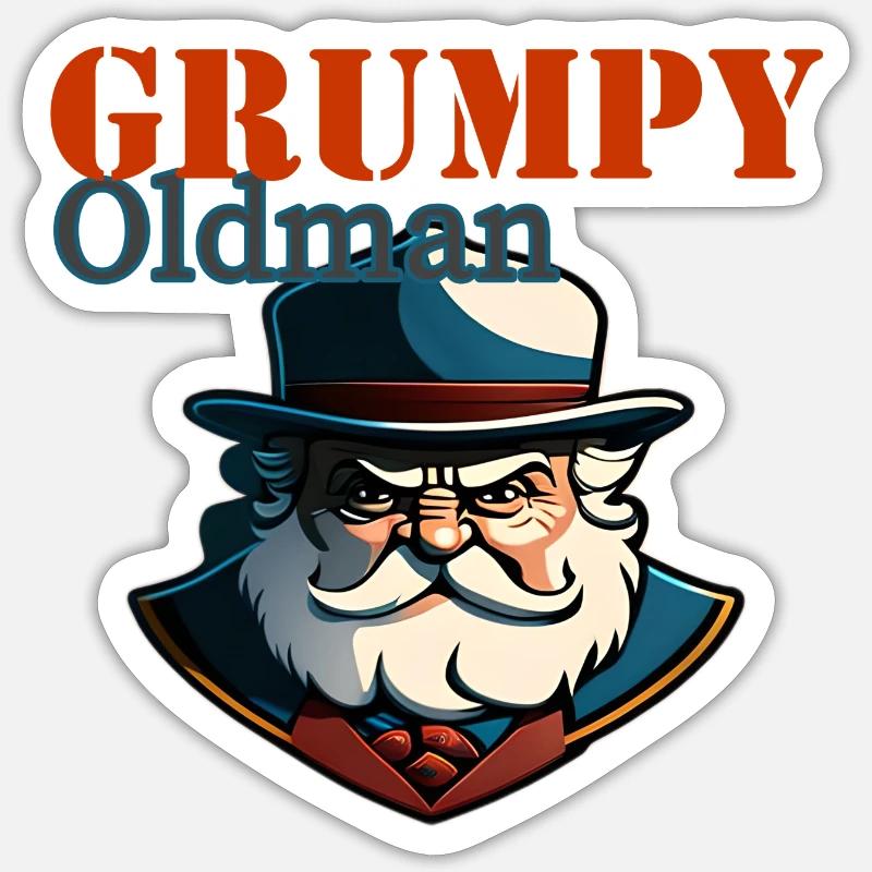 GRUMPY OLD MAN - Sticker size S (10 x 10 cm) - white matte