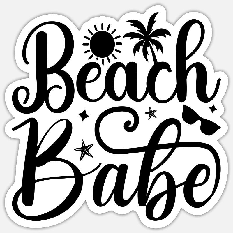 Beach Babe - Sticker Größe S (10 x 10 cm) - Mattweiß