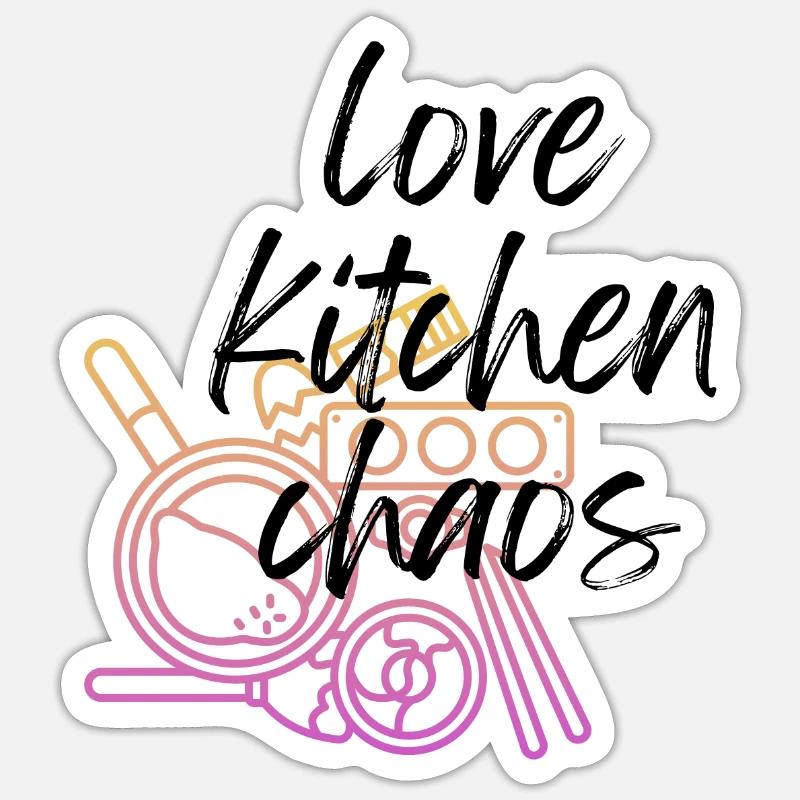 Kitchen chaos Sticker size S (10 x 10 cm)