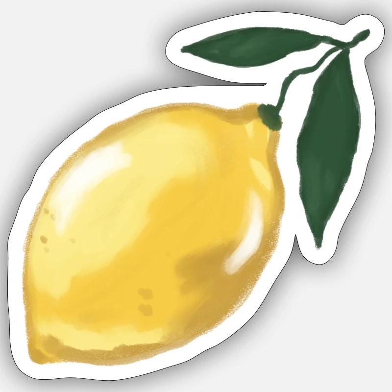 Zitrone - Sticker Größe S (10 x 10 cm) - Mattweiß