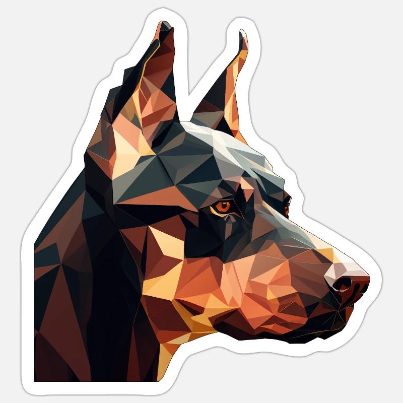 DOBERMANN - Sticker Größe S (10 x 10 cm) - Mattweiß