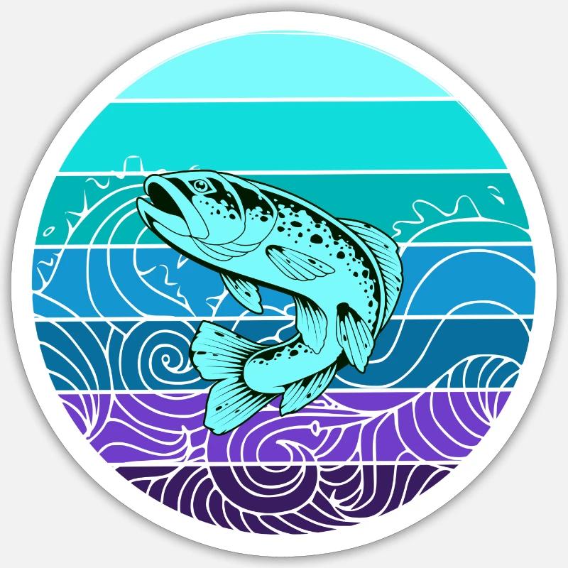 Spring fish - Sticker size S (10 x 10 cm) - white matte