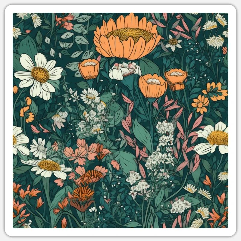 Fleurs en fleurs Fleurs Motif de fleur Fleur cadeau Fleur Sticker taille S (10 x 10 cm)
