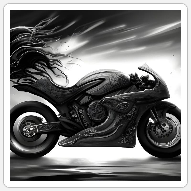 Motorrad - Sticker Größe S (10 x 10 cm) - Mattweiß