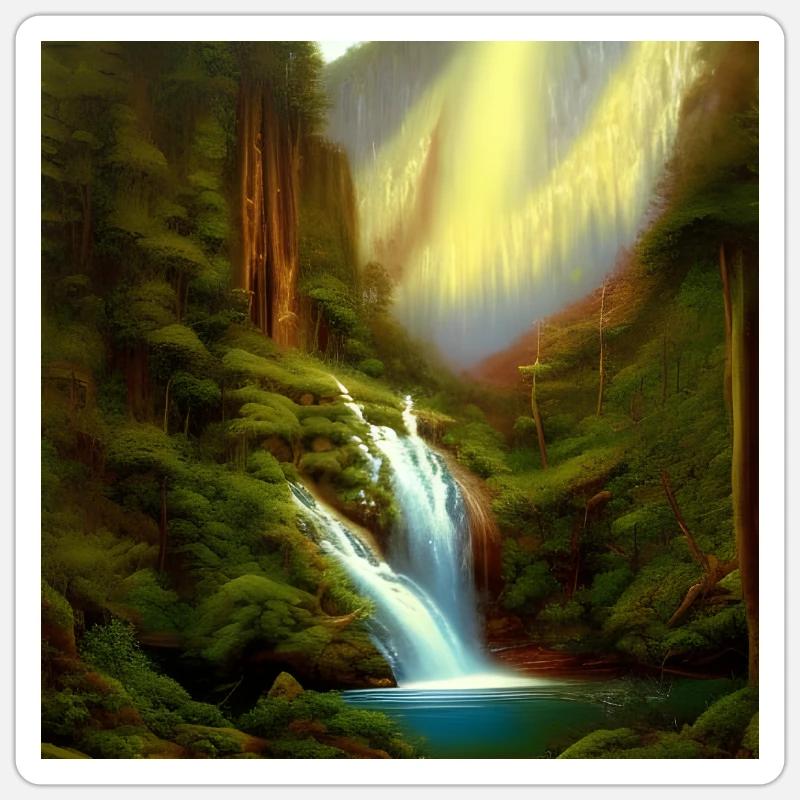 Wasserfall Sticker Größe S (10 x 10 cm)