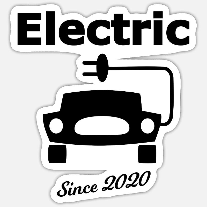 Les voitures de 2020 - Sticker taille S (10 x 10 cm) - blanc mat