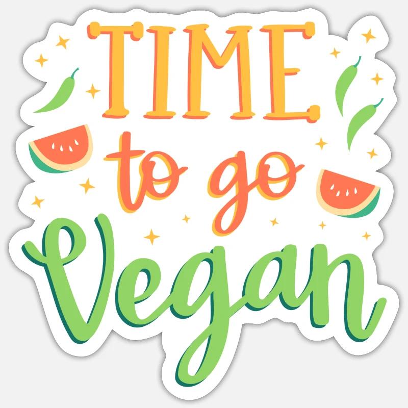 Il est temps de devenir végétalien Sticker taille S (10 x 10 cm)