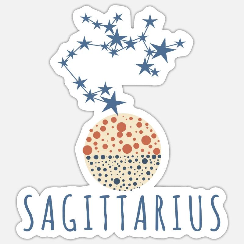 La constellation du Sagittaire - Sticker taille S (10 x 10 cm) - blanc mat