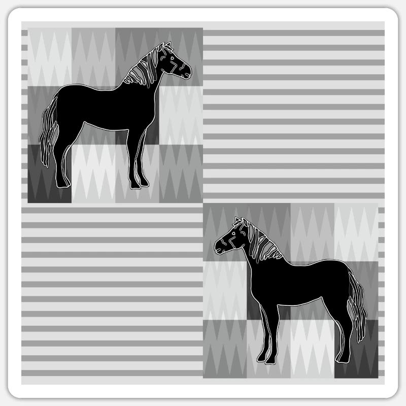 Cheval - Sticker taille S (10 x 10 cm) - blanc mat
