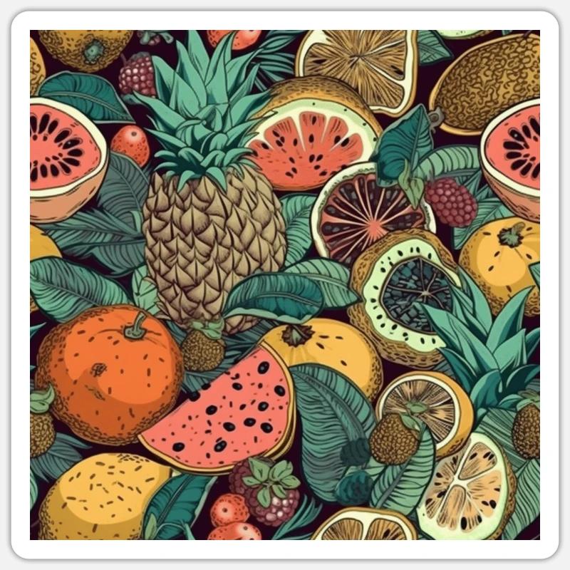 Pattern Exotic Pineapple Pattern Tropical Fruits Sticker size S (10 x 10 cm)