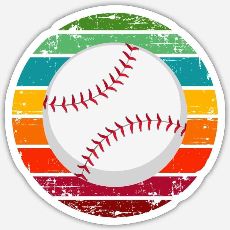 Baseball - Sticker Größe S (10 x 10 cm) - Mattweiß