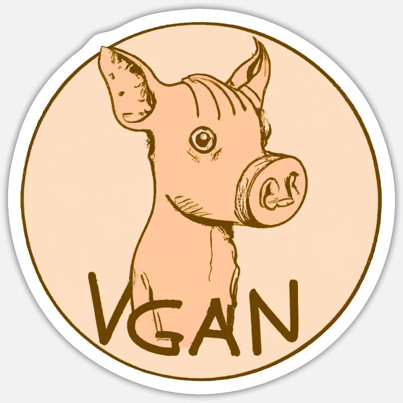 VGAN - Sticker Größe S (10 x 10 cm) - Mattweiß