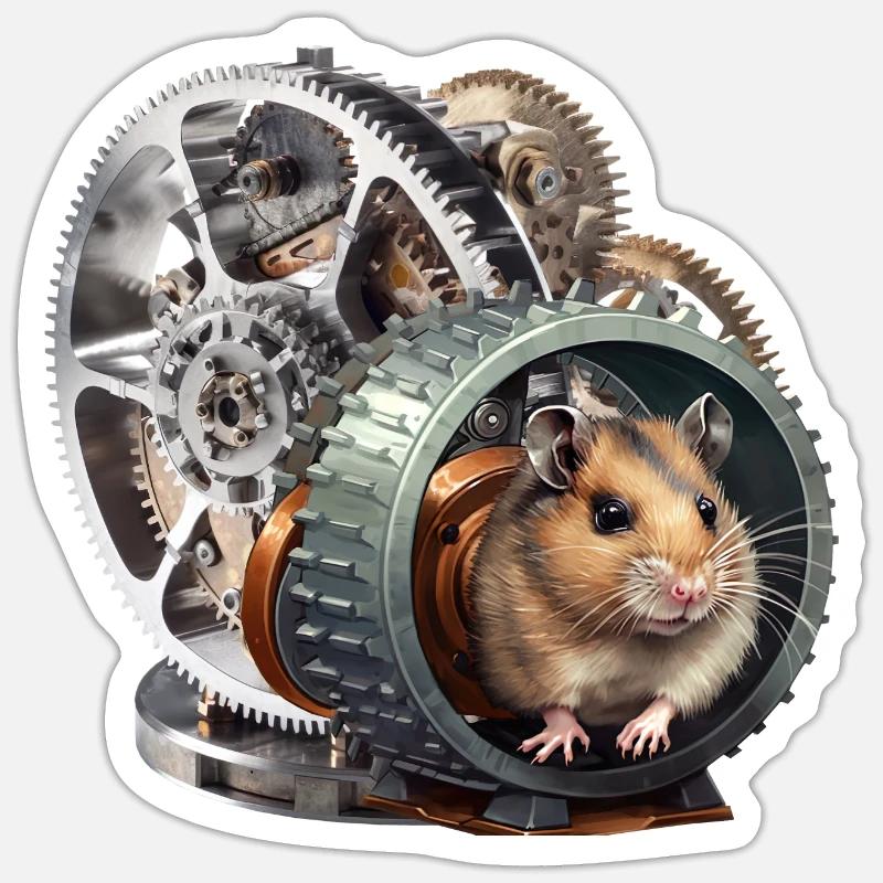 Hamster generates renewable energy Sticker size S (10 x 10 cm)