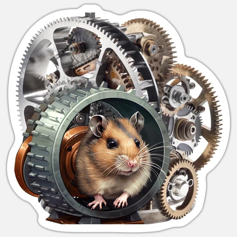 Hamster impeller for renewable energy generation Sticker size S (10 x 10 cm)