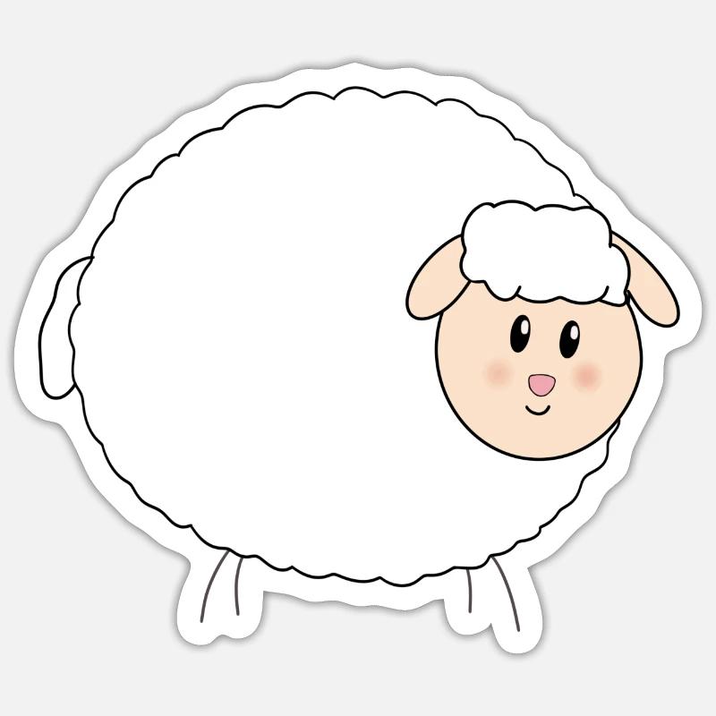 Süßes, dickes Schaf Ostern Sticker Größe S (10 x 10 cm)