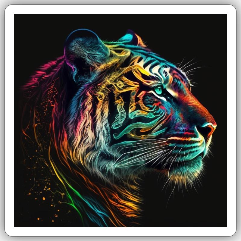 Rainbow Roar - Sticker Größe S (10 x 10 cm) - Mattweiß