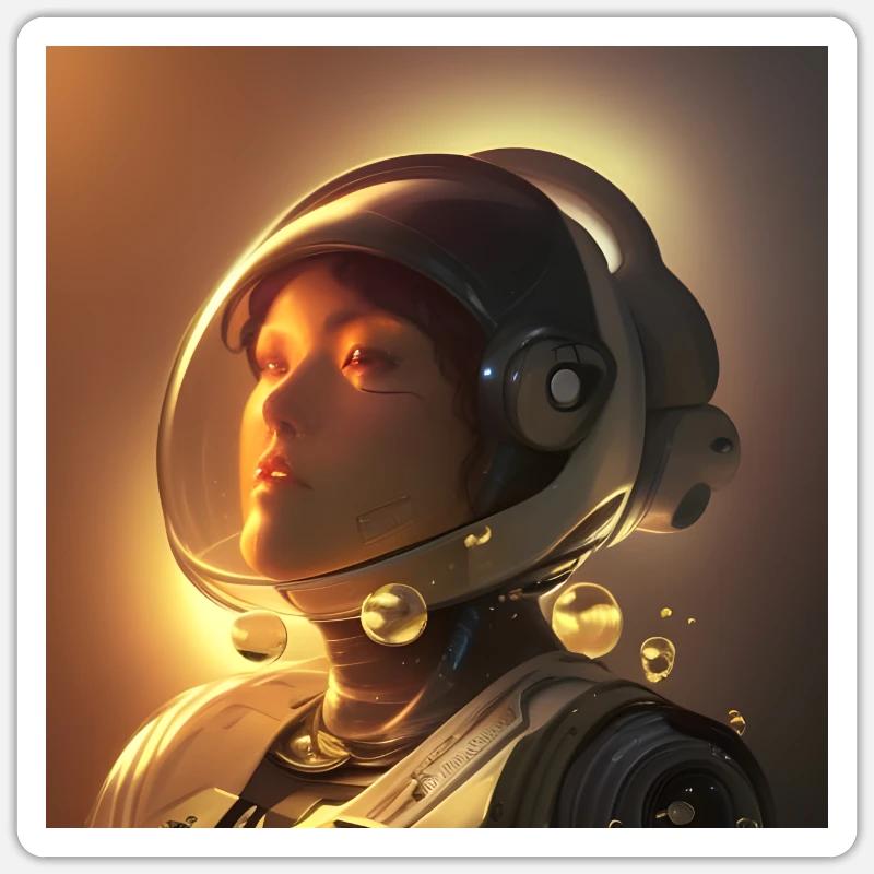 L’astronaute Terry - Sticker taille S (10 x 10 cm) - blanc mat