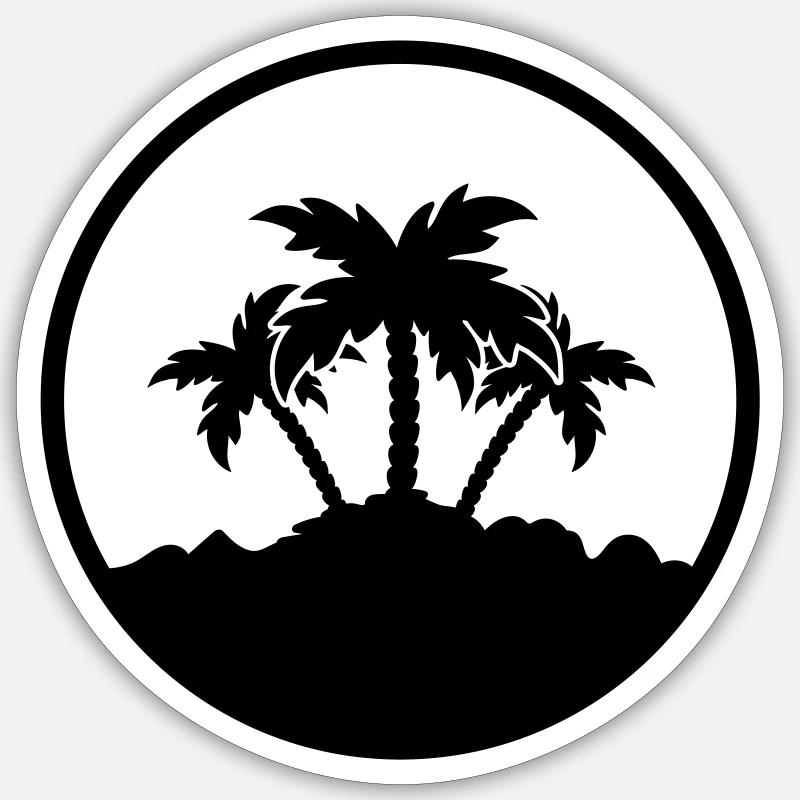 palmen design - Sticker Größe S (10 x 10 cm) - Mattweiß
