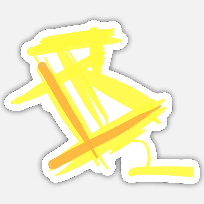 yellow abstractness - Sticker size S (10 x 10 cm) - white matte