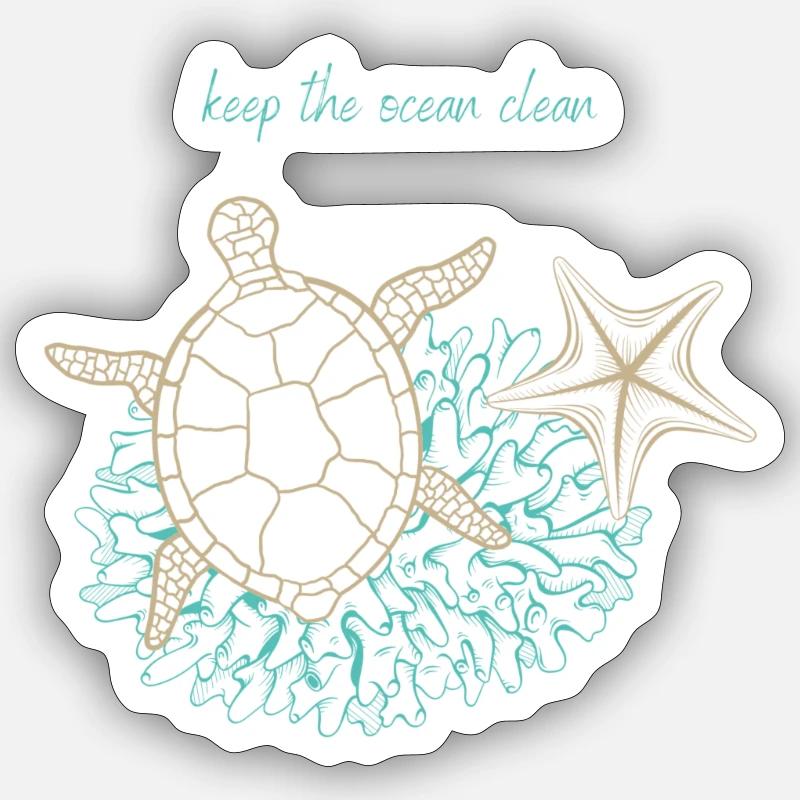 OCEAN - Sticker size S (10 x 10 cm) - white matte