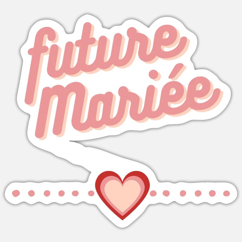 EVJF future mariée. Enterrement vie célibataire - Sticker taille S (10 x 10 cm) - blanc mat