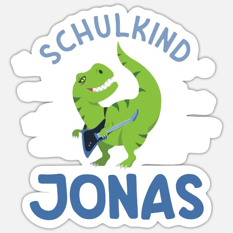 Einschulung Schulkind Jonas - Sticker Größe S (10 x 10 cm) - Mattweiß